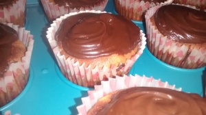 Free From Sugar Banana Cupcakes with Nutella Frosting 
